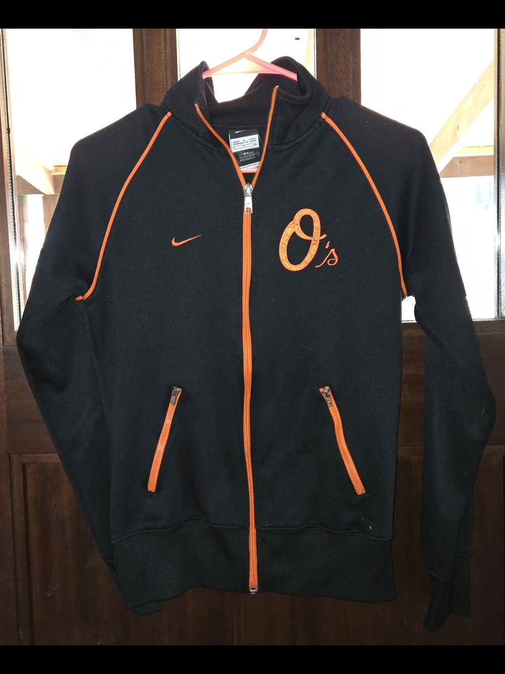 Nike Black Jacket with Orange Trim and O's Logo